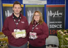 Dale Milison and Jane Rhyno show top seal packaging for organic mushrooms. This is the company's latest packaging introduction.